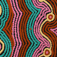 Aboriginal Artwork by Selina Napanangka Fisher, Pikilyi Jukurrpa (Vaughan Springs Dreaming), 30x30cm
