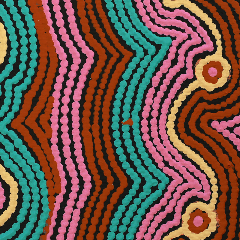 Aboriginal Artwork by Selina Napanangka Fisher, Pikilyi Jukurrpa (Vaughan Springs Dreaming), 30x30cm