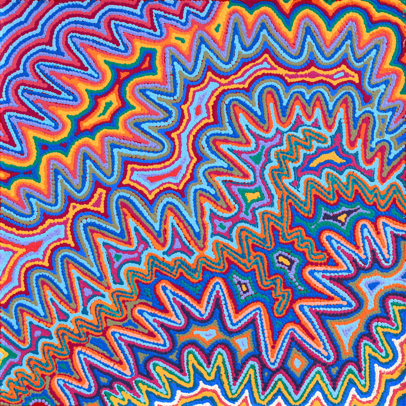 Aboriginal Artwork by Selina Napanangka Fisher, Pikilyi Jukurrpa (Vaughan Springs Dreaming), 61x61cm