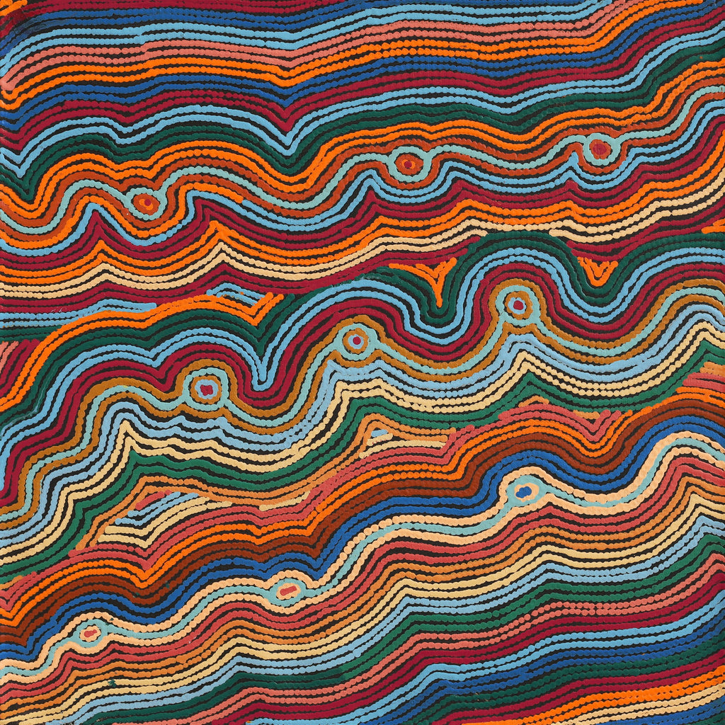 Aboriginal Art by Selina Napanangka Fisher, Pikilyi Jukurrpa (Vaughan Springs Dreaming), 61x61cm - ART ARK®