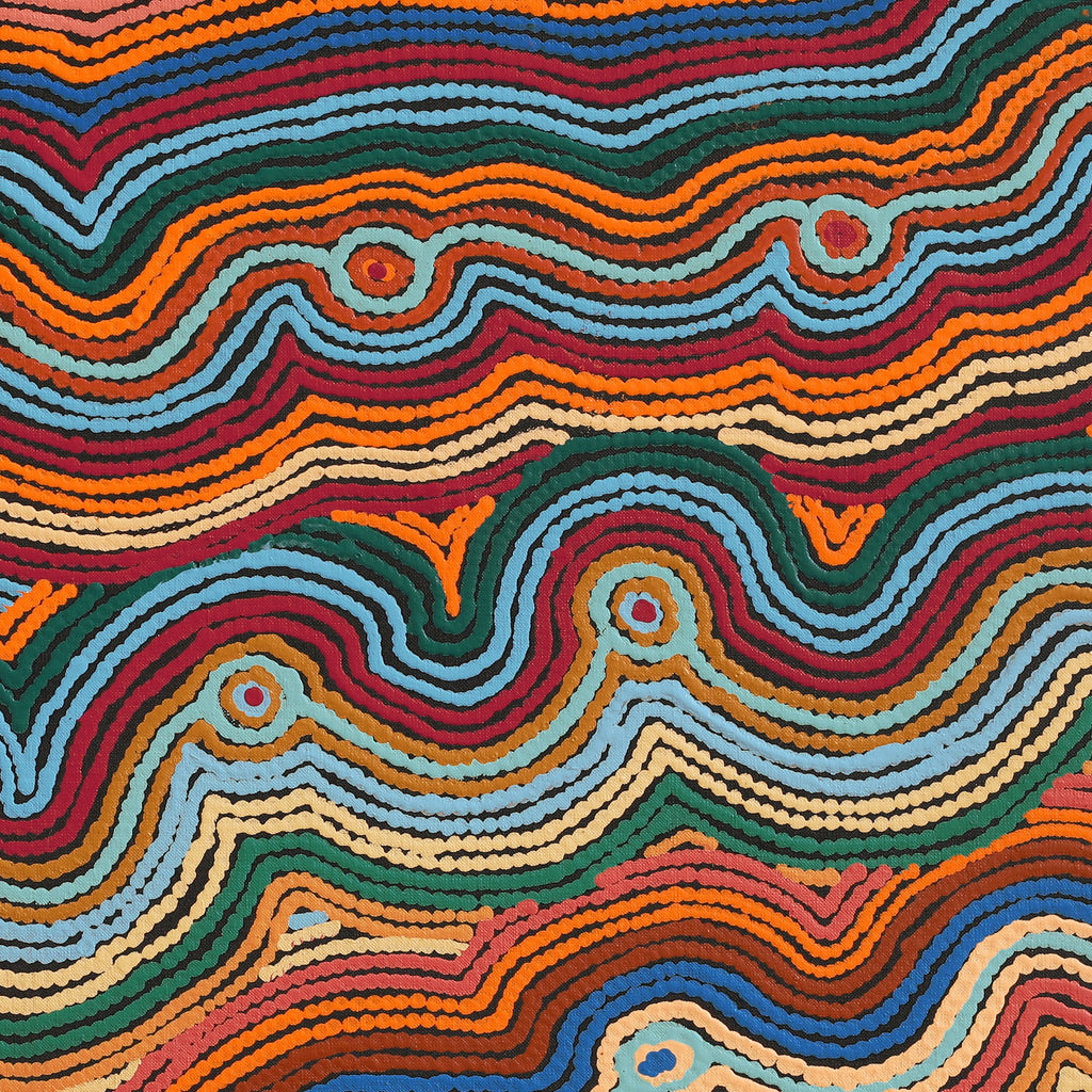 Aboriginal Artwork by Selina Napanangka Fisher, Pikilyi Jukurrpa (Vaughan Springs Dreaming), 61x61cm