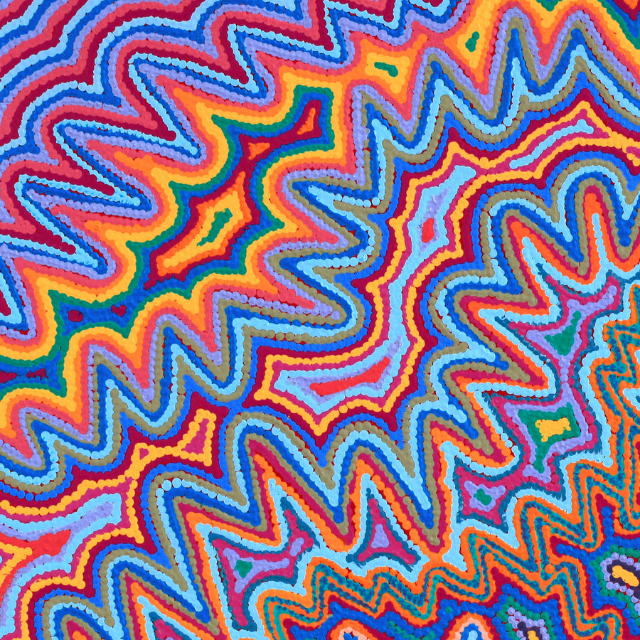 Aboriginal Artwork by Selina Napanangka Fisher, Pikilyi Jukurrpa (Vaughan Springs Dreaming), 61x61cm