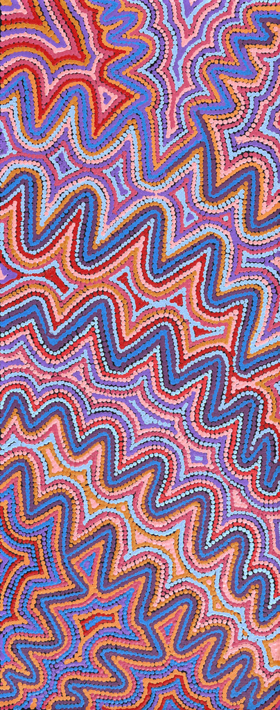 Aboriginal Artwork by Selina Napanangka Fisher, Pikilyi Jukurrpa (Vaughan Springs Dreaming), 76x30cm