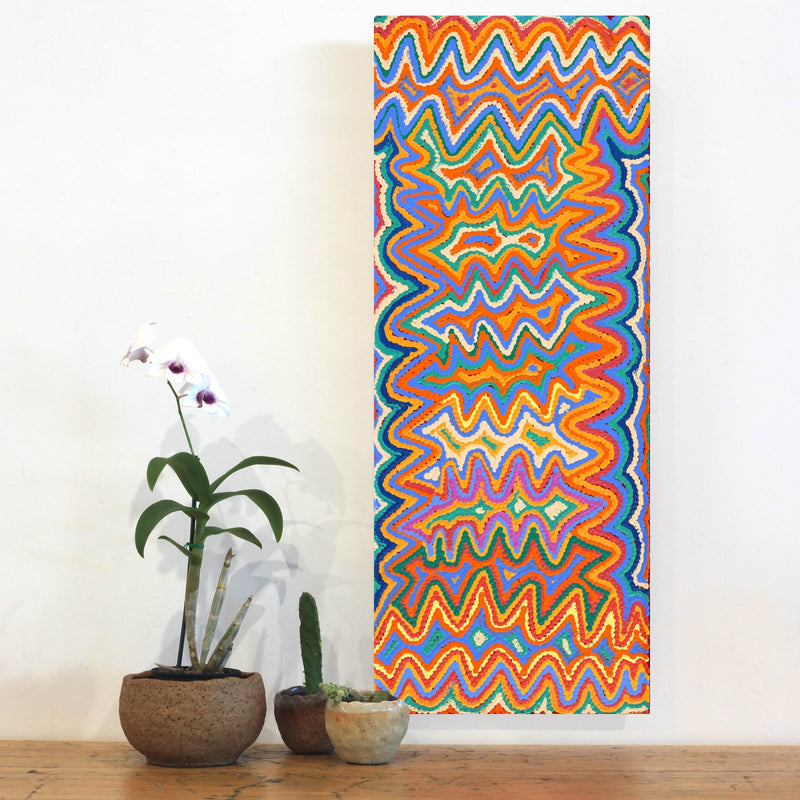 Aboriginal Artwork by Selina Napanangka Fisher, Pikilyi Jukurrpa (Vaughan Springs Dreaming), 76x30cm