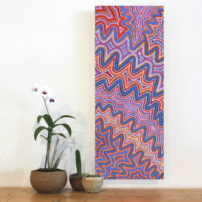 Aboriginal Artwork by Selina Napanangka Fisher, Pikilyi Jukurrpa (Vaughan Springs Dreaming), 76x30cm