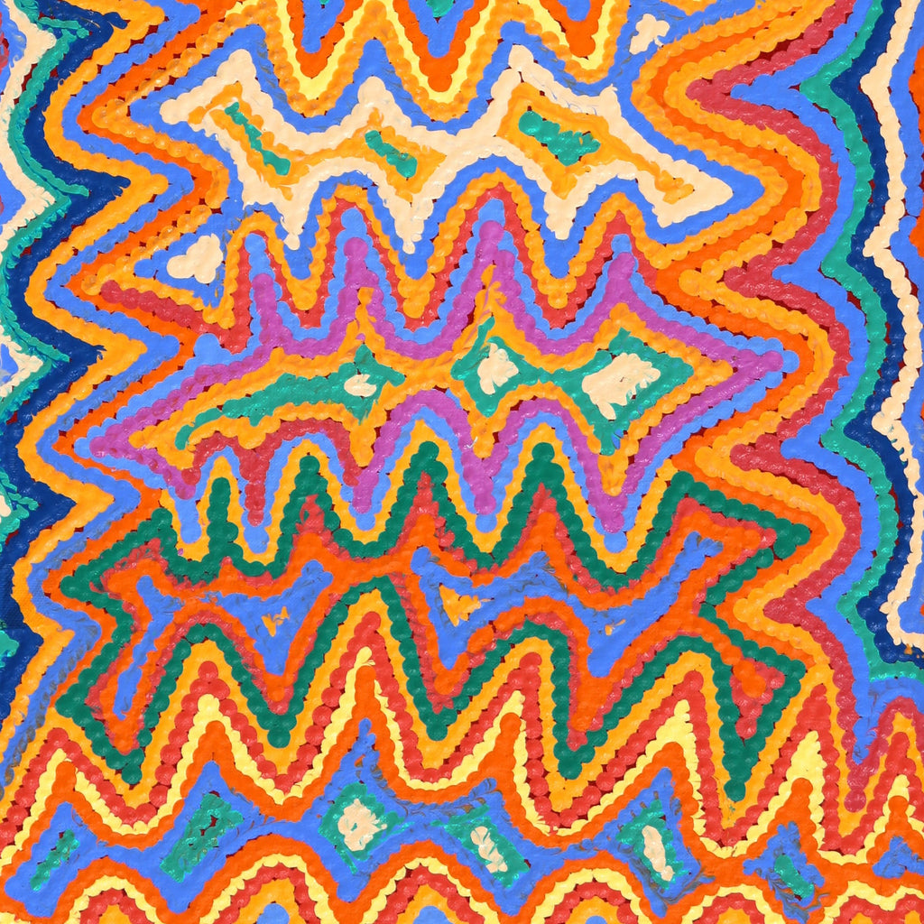 Aboriginal Artwork by Selina Napanangka Fisher, Pikilyi Jukurrpa (Vaughan Springs Dreaming), 76x30cm
