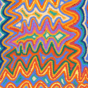 Aboriginal Artwork by Selina Napanangka Fisher, Pikilyi Jukurrpa (Vaughan Springs Dreaming), 76x30cm - ART ARK®