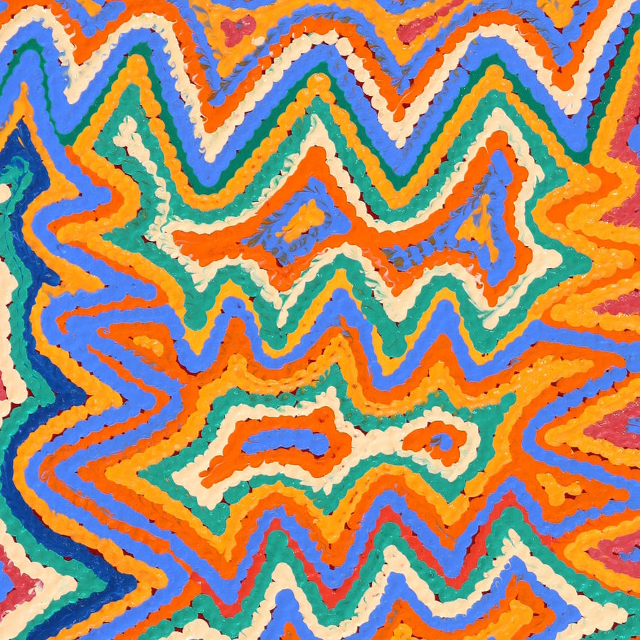 Aboriginal Artwork by Selina Napanangka Fisher, Pikilyi Jukurrpa (Vaughan Springs Dreaming), 76x30cm