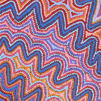 Aboriginal Artwork by Selina Napanangka Fisher, Pikilyi Jukurrpa (Vaughan Springs Dreaming), 76x30cm