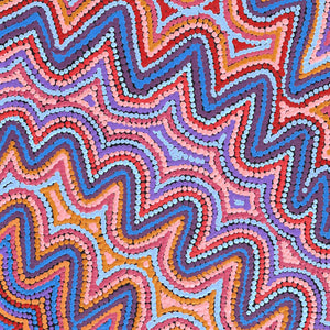 Aboriginal Art by Selina Napanangka Fisher, Pikilyi Jukurrpa (Vaughan Springs Dreaming), 76x30cm - ART ARK®