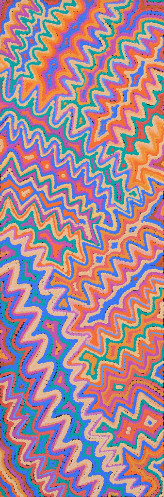 Aboriginal Artwork by Selina Napanangka Fisher, Pikilyi Jukurrpa (Vaughan Springs Dreaming), 91x30cm