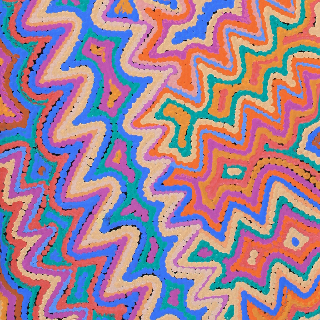 Aboriginal Artwork by Selina Napanangka Fisher, Pikilyi Jukurrpa (Vaughan Springs Dreaming), 91x30cm