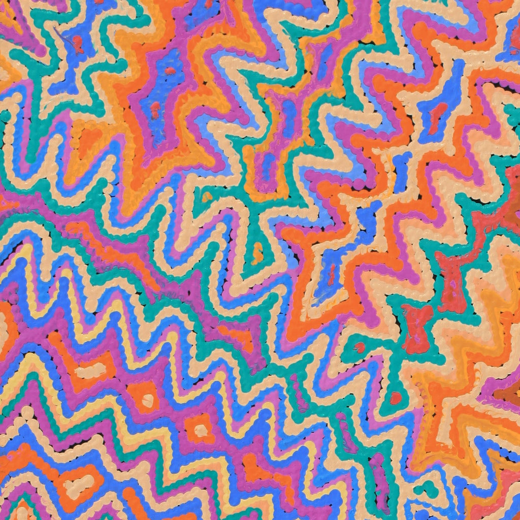 Aboriginal Artwork by Selina Napanangka Fisher, Pikilyi Jukurrpa (Vaughan Springs Dreaming), 91x30cm