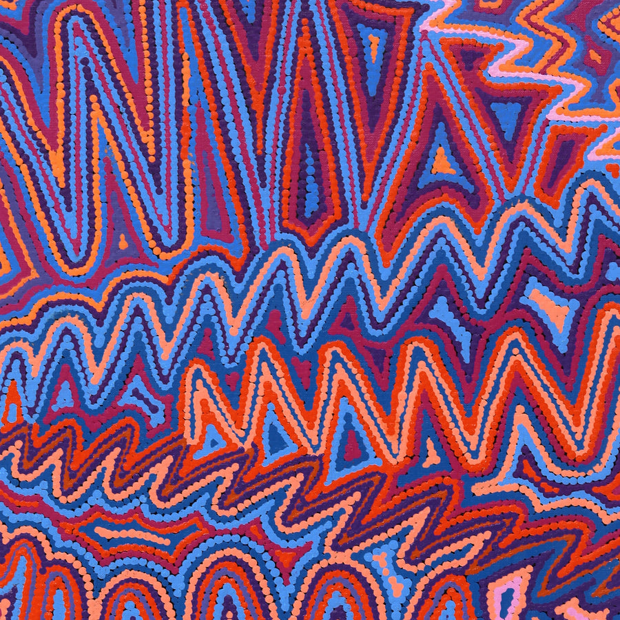 Aboriginal Artwork by Selina Napanangka Fisher, Pikilyi Jukurrpa (Vaughan Springs Dreaming), 91x46cm