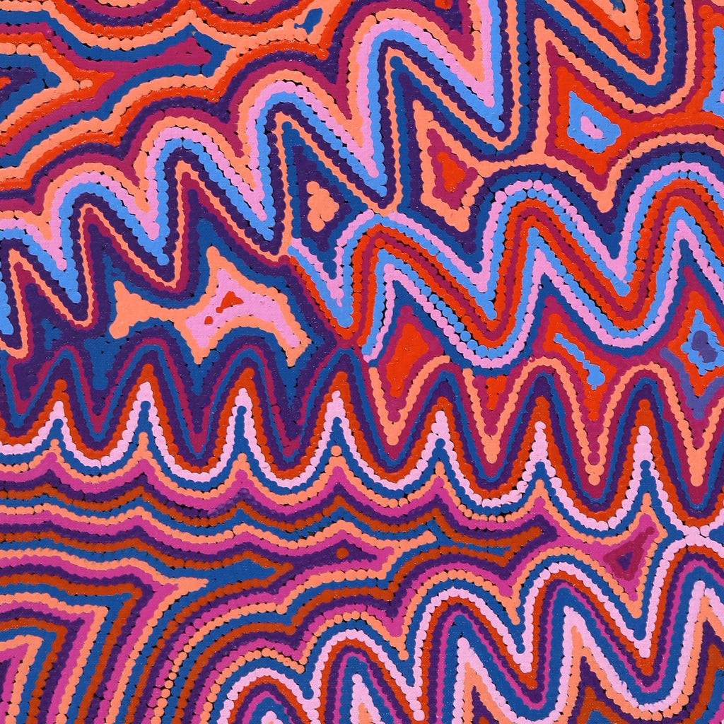 Aboriginal Artwork by Selina Napanangka Fisher, Pikilyi Jukurrpa (Vaughan Springs Dreaming), 91x46cm