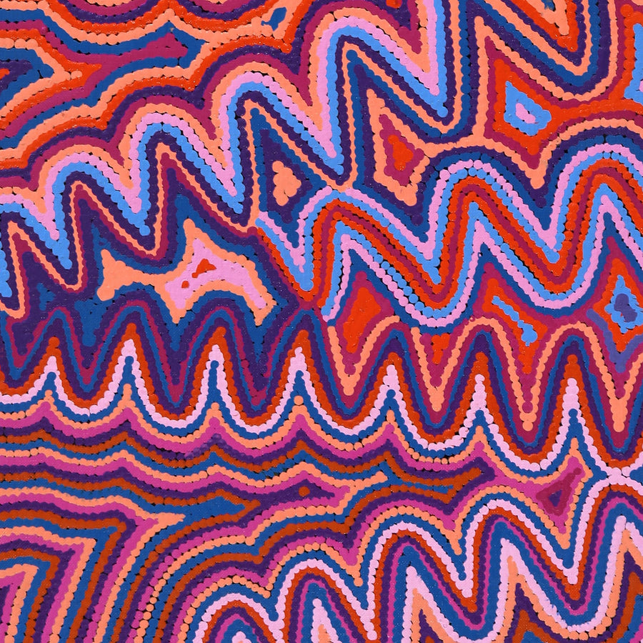 Aboriginal Artwork by Selina Napanangka Fisher, Pikilyi Jukurrpa (Vaughan Springs Dreaming), 91x46cm