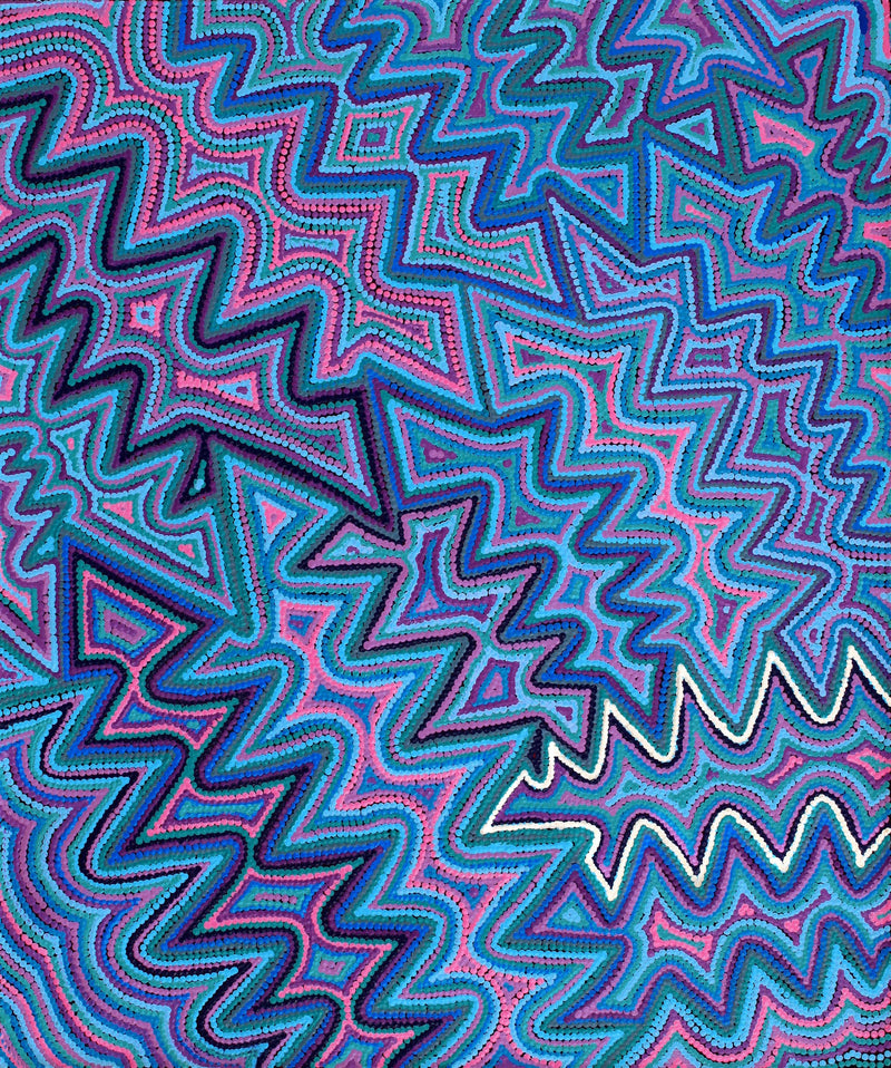 Aboriginal Artwork by Selina Napanangka Fisher, Pikilyi Jukurrpa (Vaughan Springs Dreaming), 91x76cm