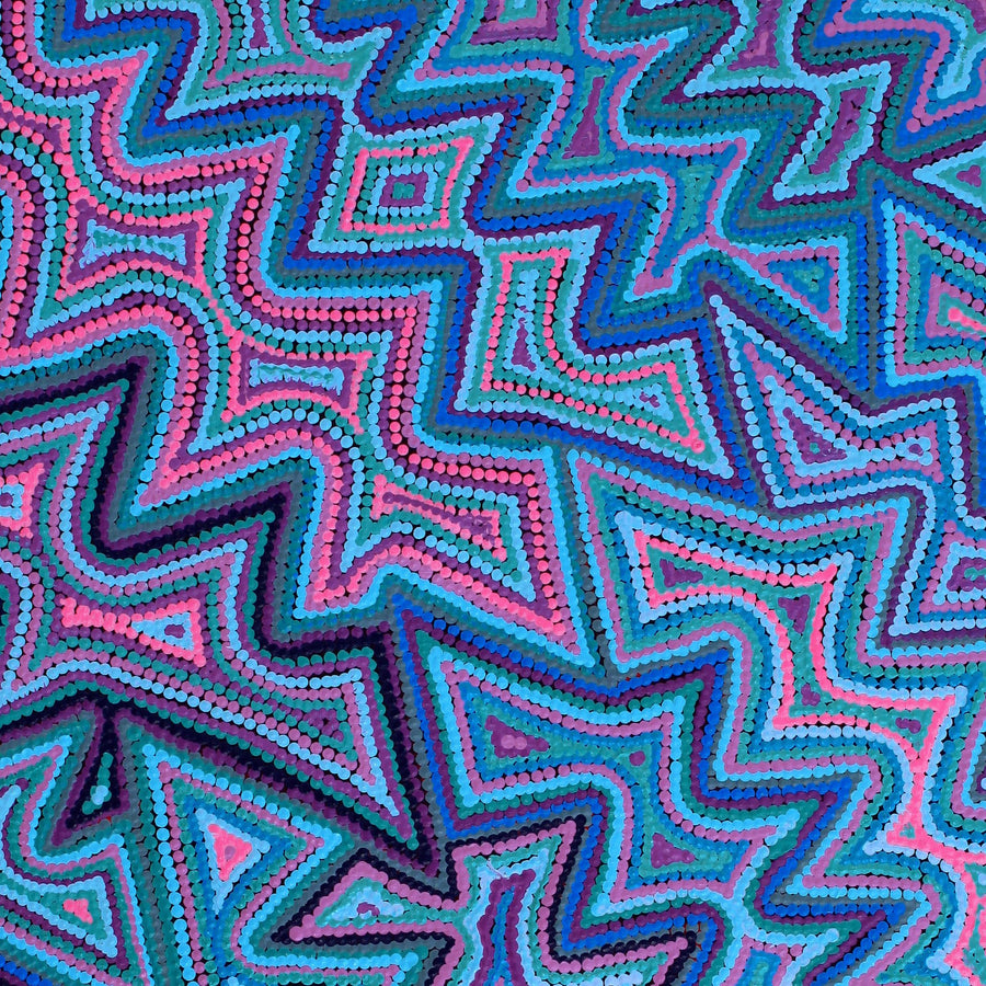 Aboriginal Artwork by Selina Napanangka Fisher, Pikilyi Jukurrpa (Vaughan Springs Dreaming), 91x76cm