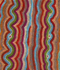 Aboriginal Artwork by Selina Napanangka Fisher, Pikilyi Jukurrpa (Vaughan Springs Dreaming) - Nguri Bird, 107x91cm