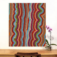 Aboriginal Artwork by Selina Napanangka Fisher, Pikilyi Jukurrpa (Vaughan Springs Dreaming) - Nguri Bird, 107x91cm