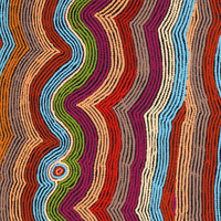 Aboriginal Artwork by Selina Napanangka Fisher, Pikilyi Jukurrpa (Vaughan Springs Dreaming) - Nguri Bird, 107x91cm