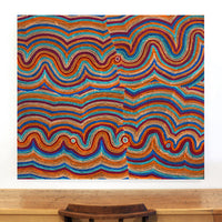 Aboriginal Artwork by Selina Napanangka Fisher, Pikilyi Jukurrpa (Vaughan Springs Dreaming) - Nguri Bird, 122x107cm