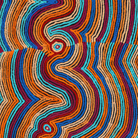 Aboriginal Artwork by Selina Napanangka Fisher, Pikilyi Jukurrpa (Vaughan Springs Dreaming) - Nguri Bird, 122x107cm