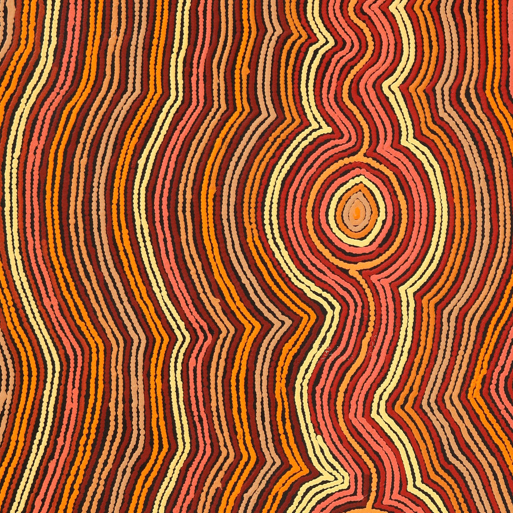 Aboriginal Artwork by Selina Napanangka Fisher, Pikilyi Jukurrpa (Vaughan Springs Dreaming) - Nguri Bird, 122x91cm
