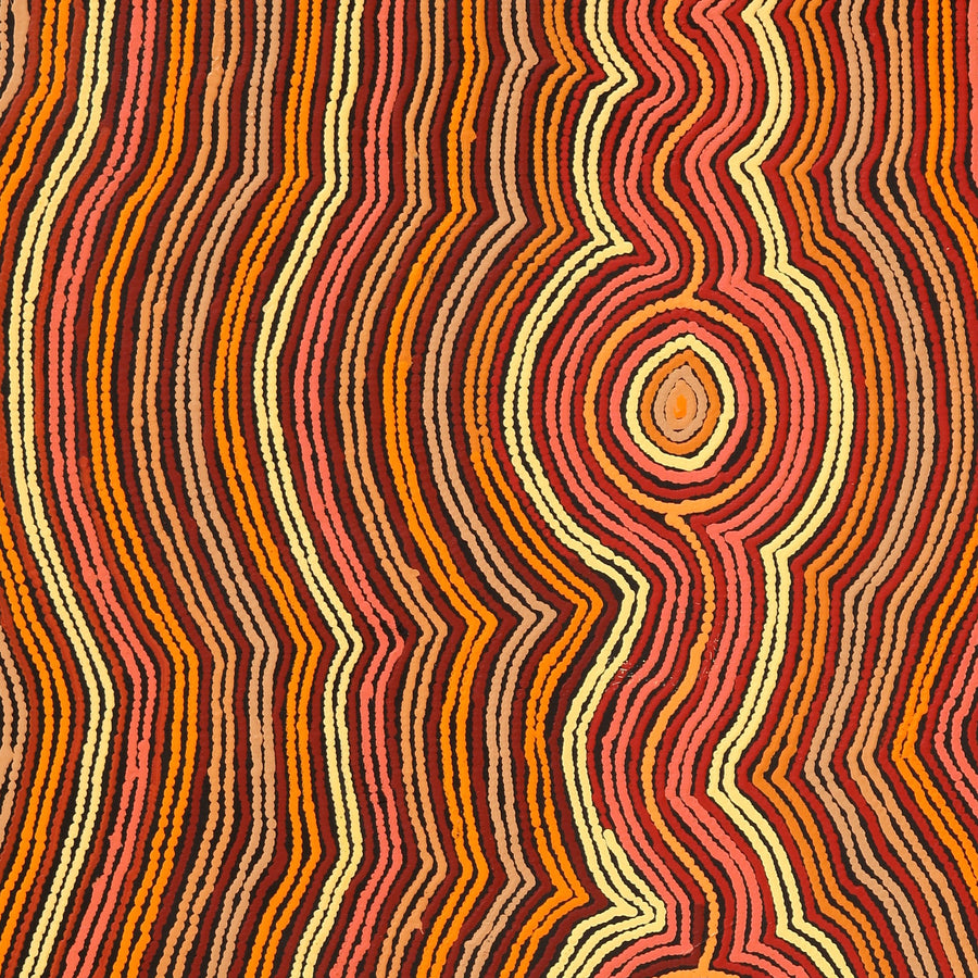 Aboriginal Artwork by Selina Napanangka Fisher, Pikilyi Jukurrpa (Vaughan Springs Dreaming) - Nguri Bird, 122x91cm
