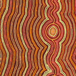 Aboriginal Art by Selina Napanangka Fisher, Pikilyi Jukurrpa (Vaughan Springs Dreaming) - Nguri Bird, 122x91cm - ART ARK®
