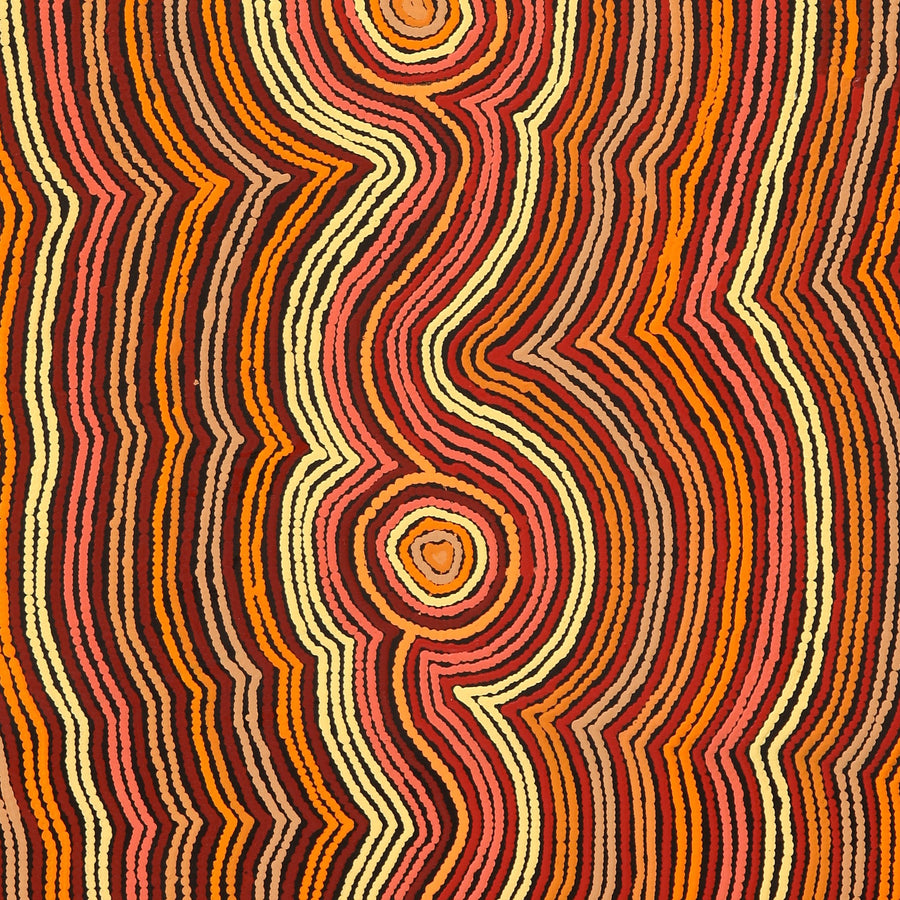 Aboriginal Artwork by Selina Napanangka Fisher, Pikilyi Jukurrpa (Vaughan Springs Dreaming) - Nguri Bird, 122x91cm