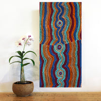Aboriginal Artwork by Selina Napanangka Fisher, Pikilyi Jukurrpa (Vaughan Springs Dreaming) - Nguri Bird, 61x30cm