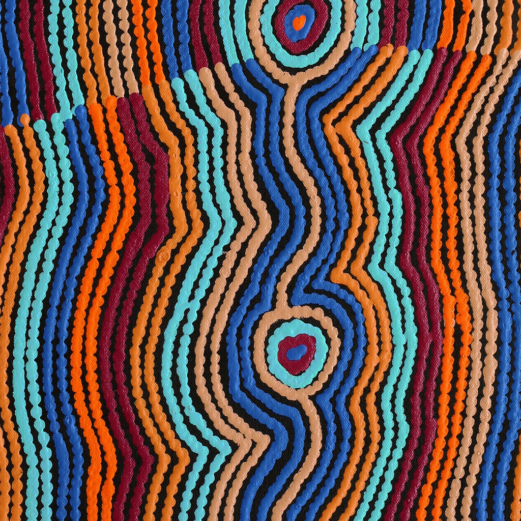 Aboriginal Artwork by Selina Napanangka Fisher, Pikilyi Jukurrpa (Vaughan Springs Dreaming) - Nguri Bird, 61x30cm