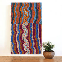 Aboriginal Artwork by Selina Napanangka Fisher, Pikilyi Jukurrpa (Vaughan Springs Dreaming) - Nguri Bird, 76x46cm