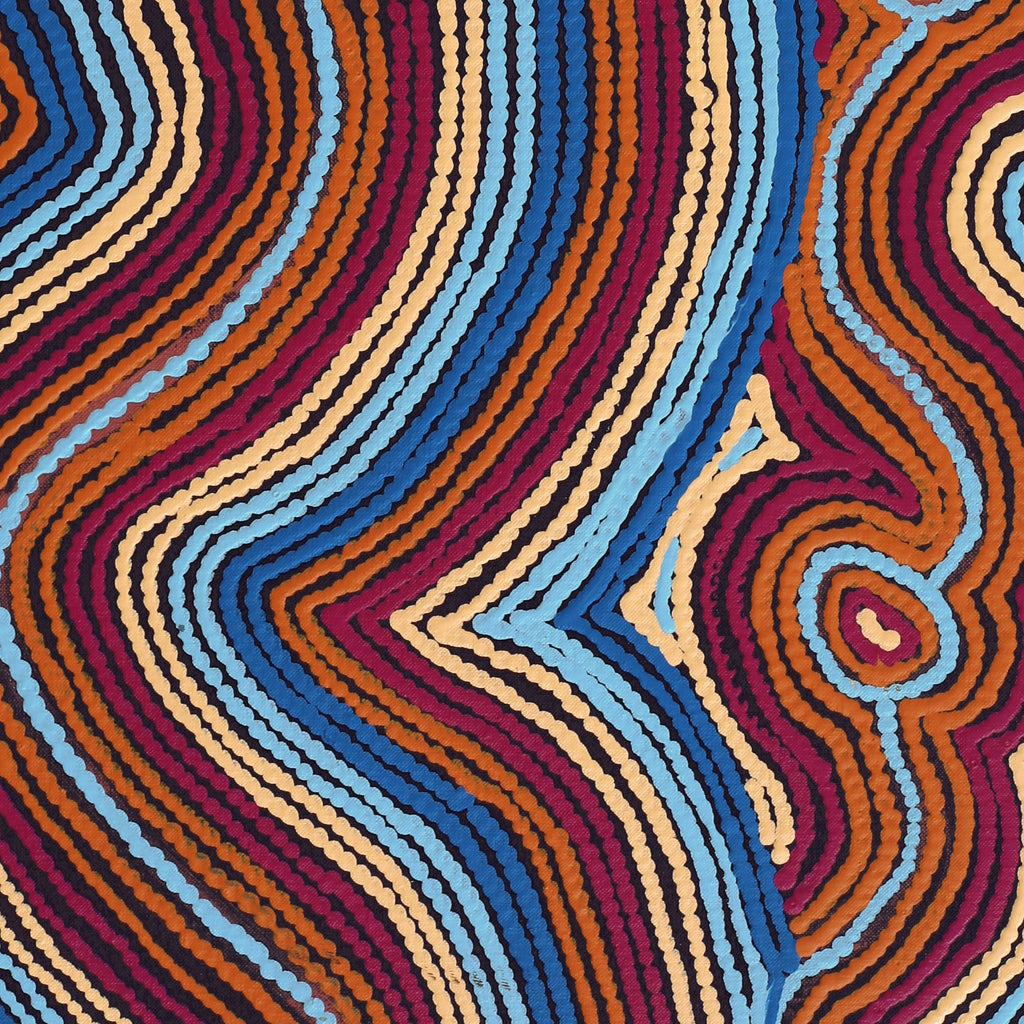 Aboriginal Artwork by Selina Napanangka Fisher, Pikilyi Jukurrpa (Vaughan Springs Dreaming) - Nguri Bird, 76x46cm