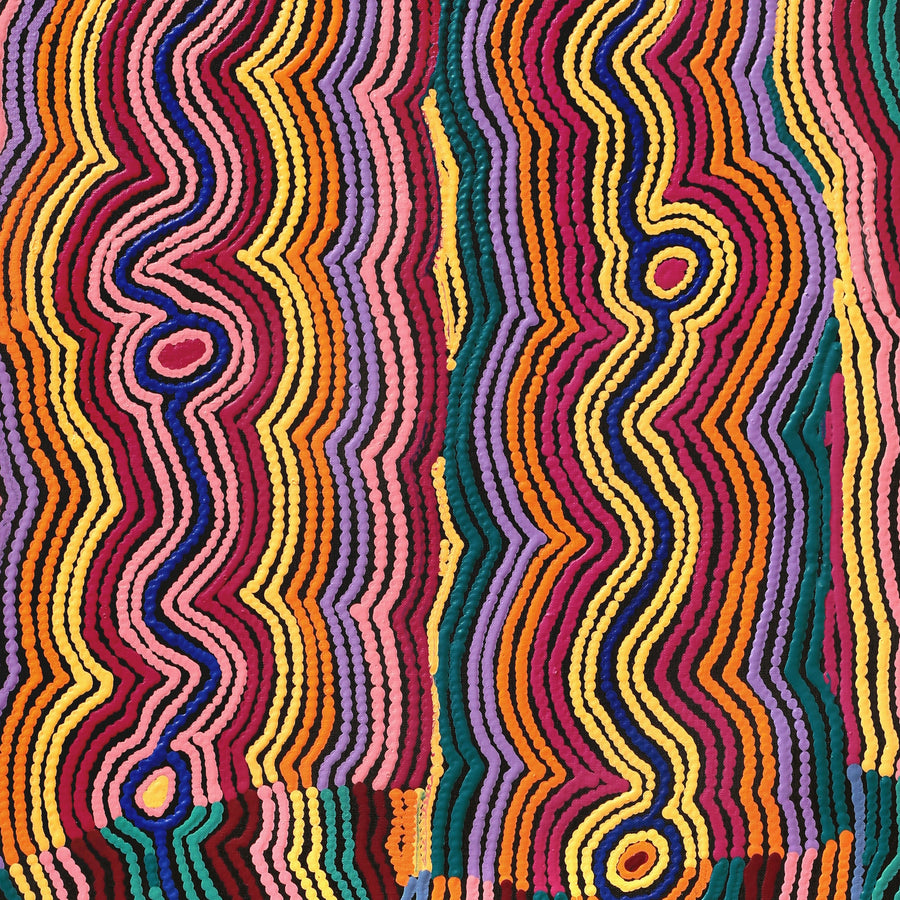 Aboriginal Artwork by Selina Napanangka Fisher, Pikilyi Jukurrpa (Vaughan Springs Dreaming) - Nguri Bird, 91x61cm