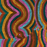 Aboriginal Artwork by Selina Napanangka Fisher, Pikilyi Jukurrpa (Vaughan Springs Dreaming) - Nguri Bird, 91x91cm