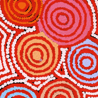 Aboriginal Artwork by Shaimaya Nampijinpa Brown, Luurnpa Jukurrpa (Kingfisher Dreaming) - Lake MacKay, 61x30cm