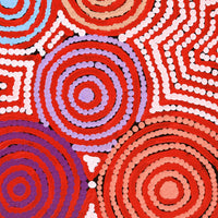 Aboriginal Artwork by Shaimaya Nampijinpa Brown, Luurnpa Jukurrpa (Kingfisher Dreaming) - Lake MacKay, 61x30cm