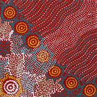 Aboriginal Artwork by Shanna Napanangka Williams, Napaljarri-Warnu Jukurrpa (Seven Sisters Dreaming), 30x30cm