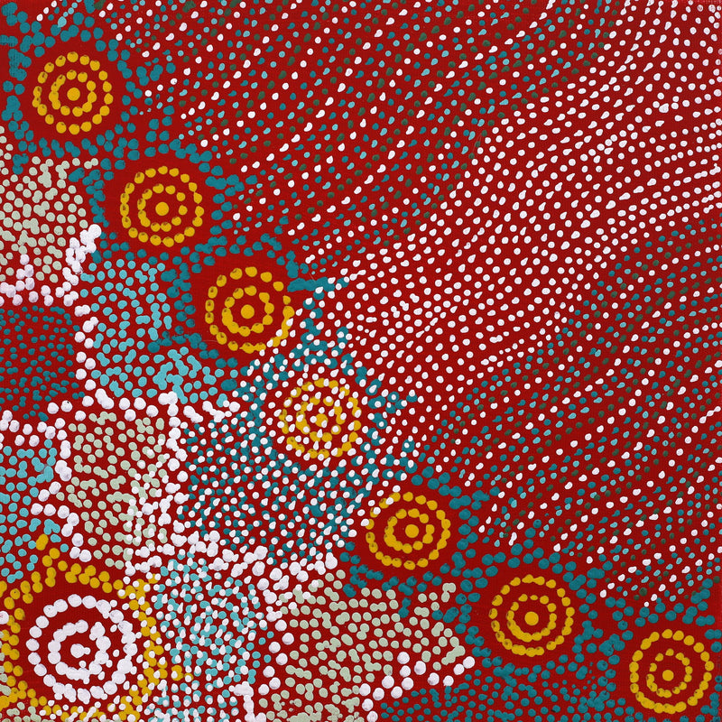 Aboriginal Artwork by Shanna Napanangka Williams, Napaljarri-Warnu Jukurrpa (Seven Sisters Dreaming), 30x30cm