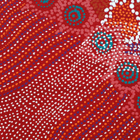Aboriginal Artwork by Shanna Napanangka Williams, Napaljarri-Warnu Jukurrpa (Seven Sisters Dreaming), 30x30cm