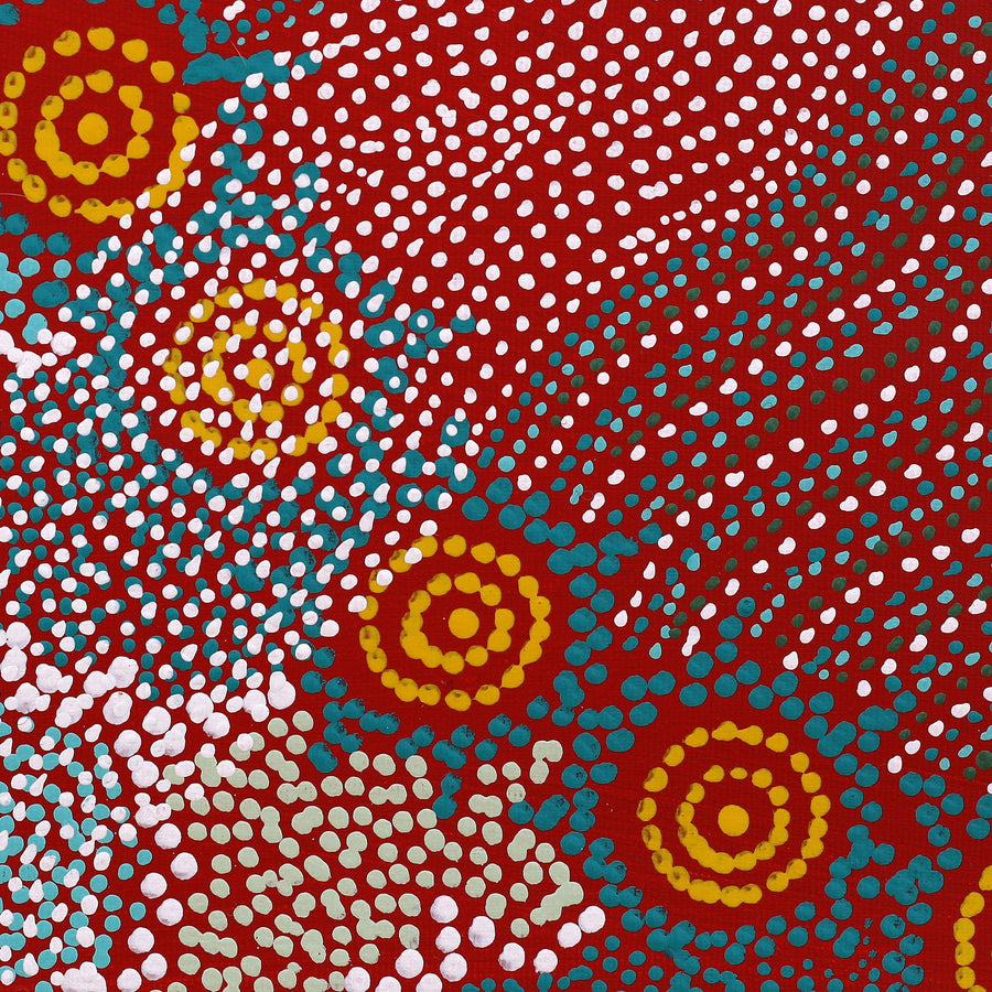 Aboriginal Artwork by Shanna Napanangka Williams, Napaljarri-Warnu Jukurrpa (Seven Sisters Dreaming), 30x30cm
