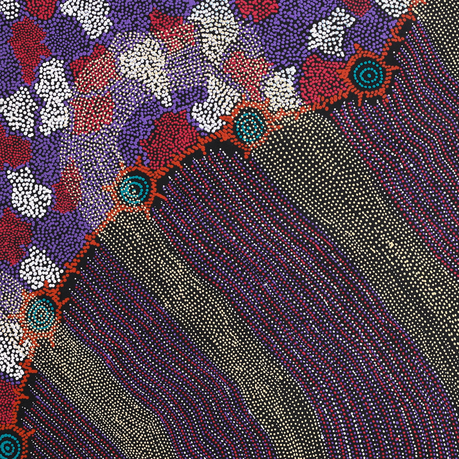 Aboriginal Artwork by Shanna Napanangka Williams, Seven Sisters Dreaming, 107x107cm