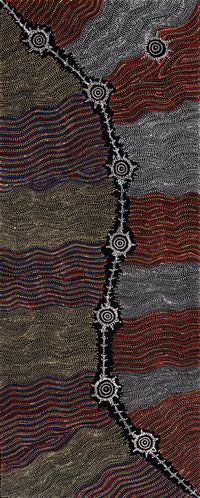 Aboriginal Artwork by Shanna Napanangka Williams, Seven Sisters Dreaming, 152x61cm