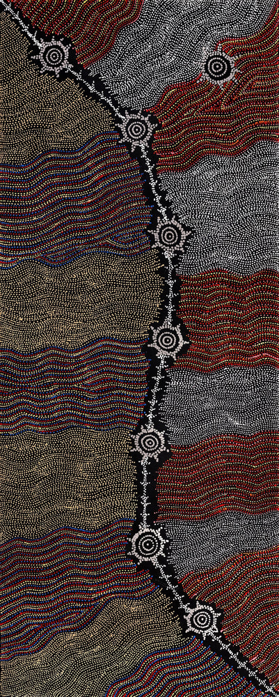 Aboriginal Artwork by Shanna Napanangka Williams, Seven Sisters Dreaming, 152x61cm