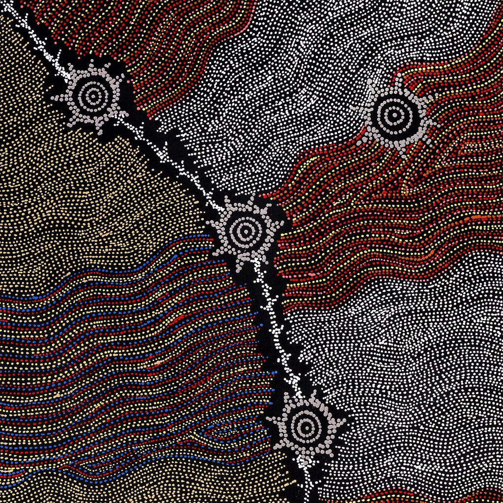 Aboriginal Artwork by Shanna Napanangka Williams, Seven Sisters Dreaming, 152x61cm