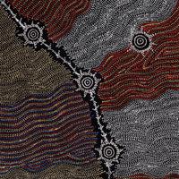 Aboriginal Artwork by Shanna Napanangka Williams, Seven Sisters Dreaming, 152x61cm