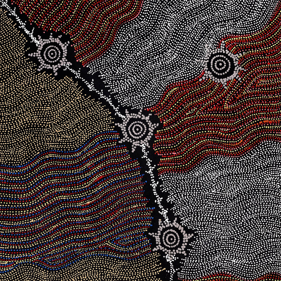 Aboriginal Artwork by Shanna Napanangka Williams, Seven Sisters Dreaming, 152x61cm