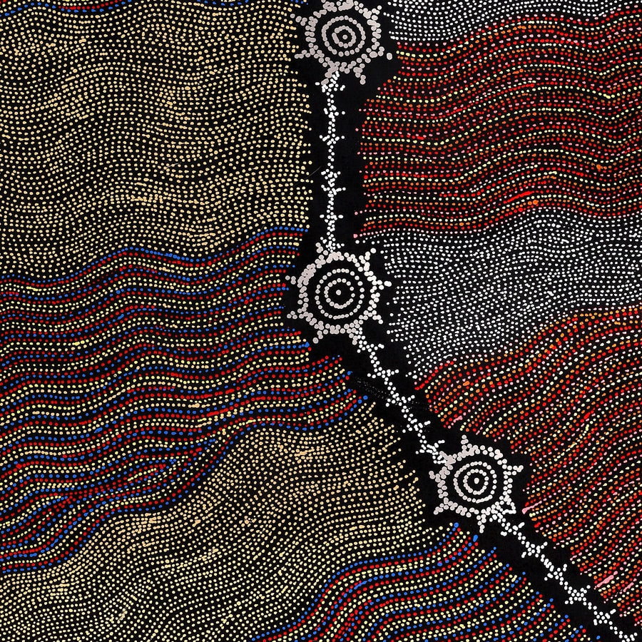 Aboriginal Artwork by Shanna Napanangka Williams, Seven Sisters Dreaming, 152x61cm